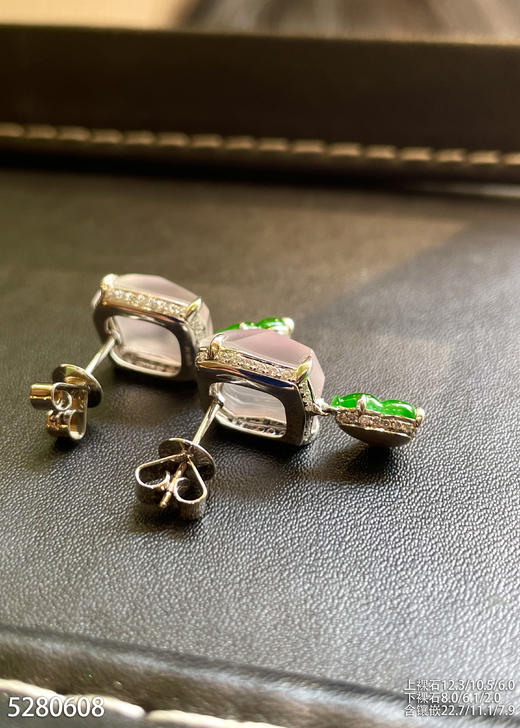 玻璃种粉紫罗兰随形耳坠【5280608】具体价格微信咨询 商品图7