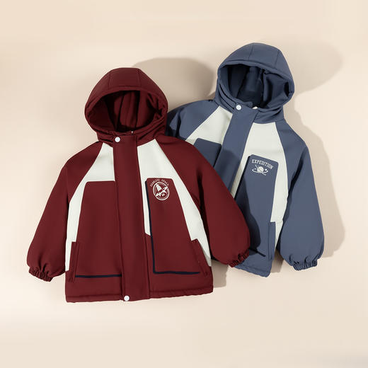 贝贝怡童装宝宝棉服棉衣冬季新款男童连帽夹棉外套保暖冬装ZB4ES011 商品图2