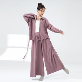 24755+24756#现代舞衬衣女舞蹈练功服宽松上衣成人形体训练服古典舞演出服长衫