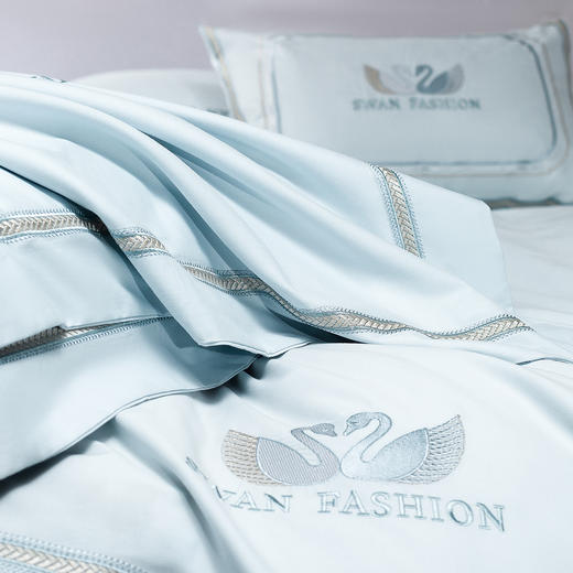 自然醒160支长绒棉磨毛高端绣花四件套100%纯棉床单被套秋冬季家纺床品GDS 商品图7