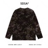 T4679SDSA男士秋冬新款痞帅男装复古植绒玫瑰印花圆领长袖T恤宽松上衣 商品缩略图5