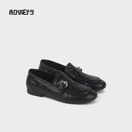 和诚行2025秋季新款时尚百搭真皮一脚蹬乐福鞋1090050 商品图4