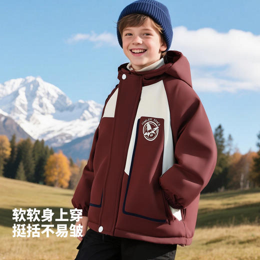 贝贝怡童装宝宝棉服棉衣冬季新款男童连帽夹棉外套保暖冬装ZB4ES011 商品图1