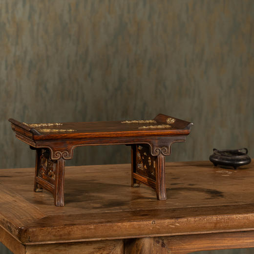 清	黄花梨嵌玉云纹案中案摆件 商品图2