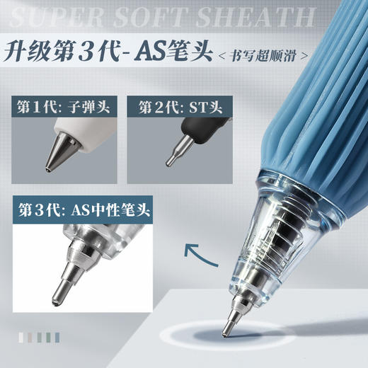 【黑科技减负笔！下单送笔芯！】 简约按动中性笔 学生用AS笔头刷题笔速干顺，黑科技AS笔头⚡速干不脏手，握感像棉花般柔软！学生刷题标配📚1盒5支还送20芯🔥抢到就是赚到！， 商品图3