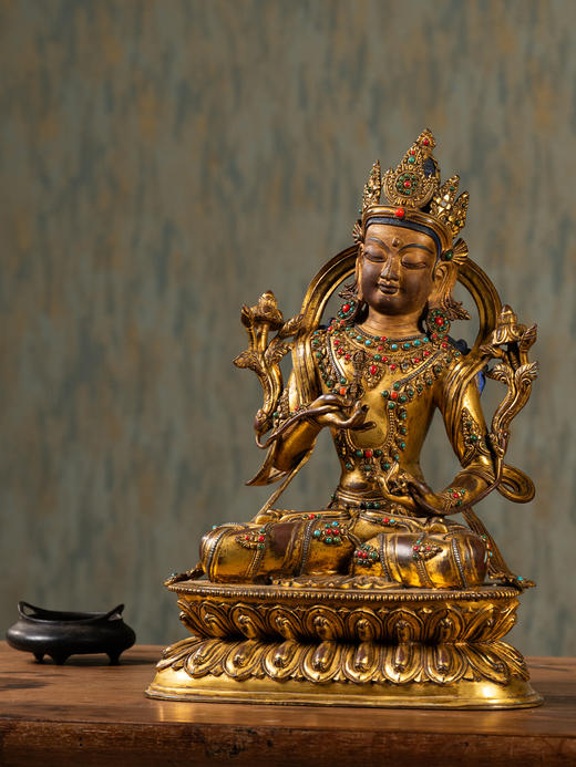 清	铜鎏金嵌宝石金刚萨锤 商品图1