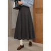 鹿向南「枫阶叠露」灰色百褶学院风休闲半身裙秋季新款宽松长裙女 商品缩略图0