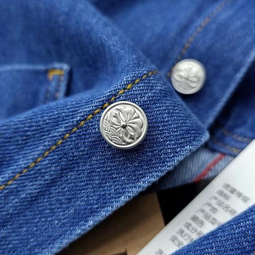 EVISU福神男士商标与佛头图案牛仔衬衫2ESHTM3SL133RXCT 商品图7