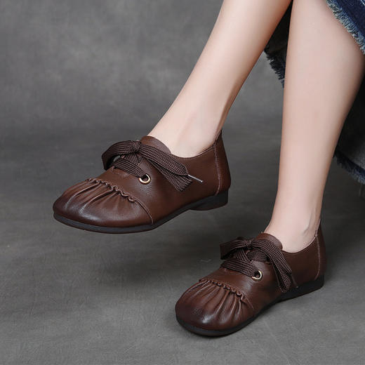 F R85025妈妈鞋舒适复古单鞋防滑牛筋软底鞋 商品图3