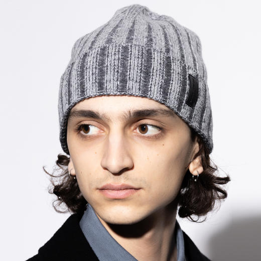 EMPORIO ARMANI 阿玛尼 男士徽标贴片羊毛针织帽 灰色 EM003748 AF19897 M8120 商品图3