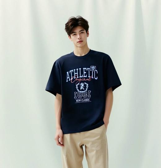 佐丹奴男装25年商场同款时尚字母纯棉T恤01095232 商品图0