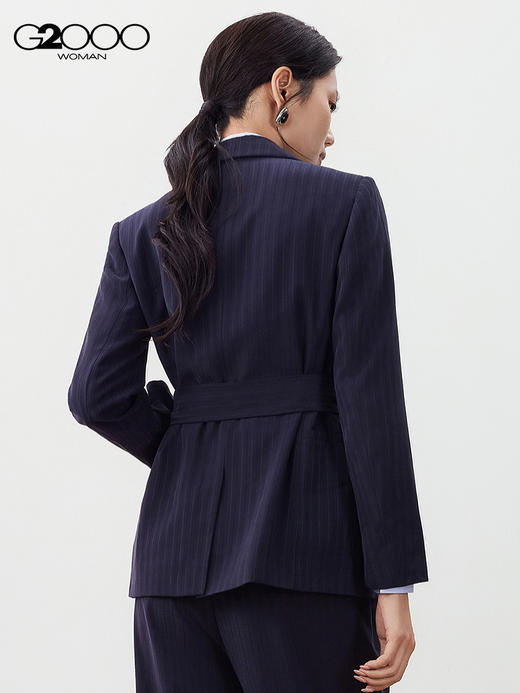 G2000【配送绑带/商场新款】女装FW25柔软舒适暗条纹宽松剪裁西服56216115 商品图1