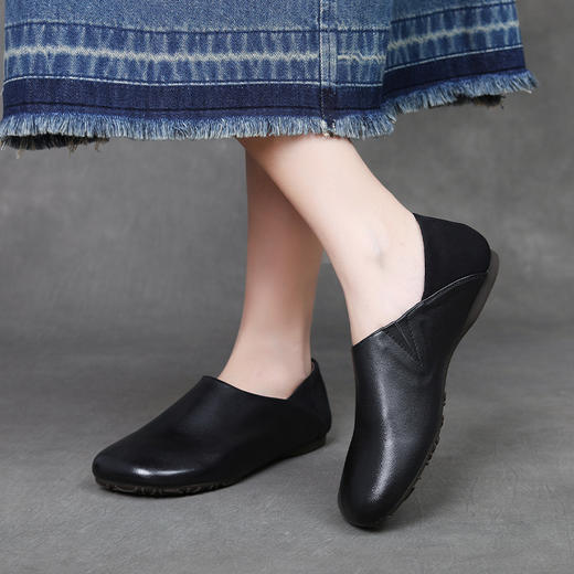 FR 85096一脚蹬牛筋底单鞋森系懒人软底软面妈妈鞋 商品图3