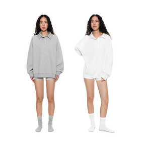 FDR旗舰店 亲肤透气翻领POLO长袖运动卫衣男女秋季宽松插肩袖上衣