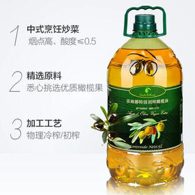 蓓琳娜（BELLINA）【保真橄榄油】欧洲原油进口100%特级初榨橄榄油5L健康炒菜食用油