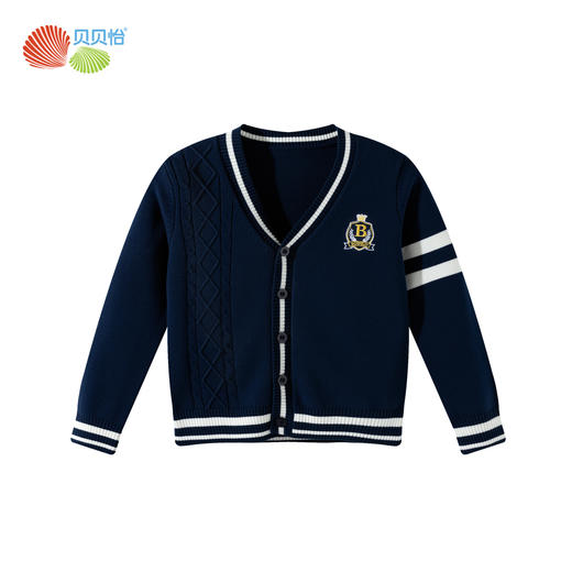 春秋中大童针织开衫外套男童毛衣舒适保暖童趣卡通儿童毛衫针织开衫ZB3ES052 商品图6