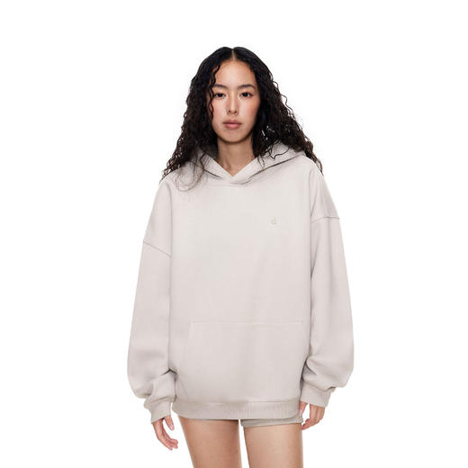 FDR旗舰店 简约廓形保暖空气层连帽卫衣男女宽松情侣帽衫上衣 商品图2