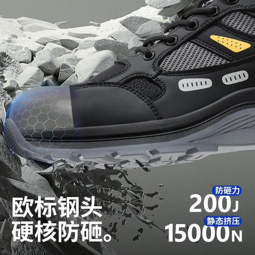 蓝鸥盾防砸防刺穿欧标钢包头凯夫拉橡胶底耐磨抗造 商品图1
