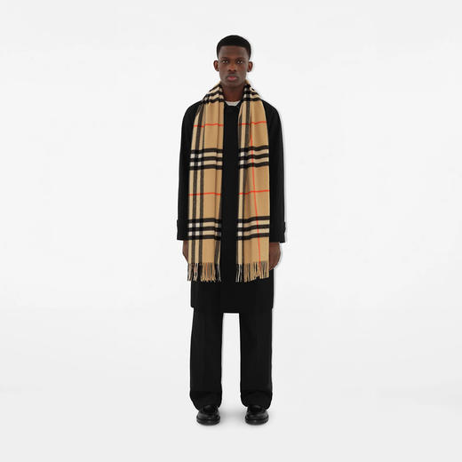 BURBERRY 巴宝莉 男女通用宽格纹羊绒围巾 格子 8085931 A2021 商品图3