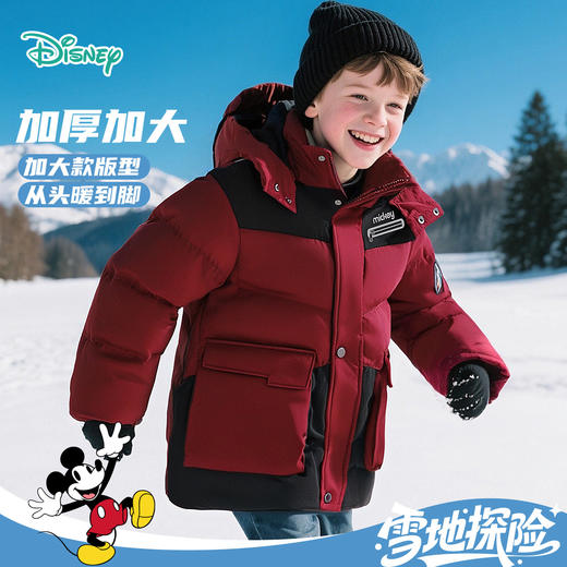 迪士尼宝宝羽绒外套秋冬新款男童可爱保暖连帽加厚羽绒服ZD4ES001 商品图1