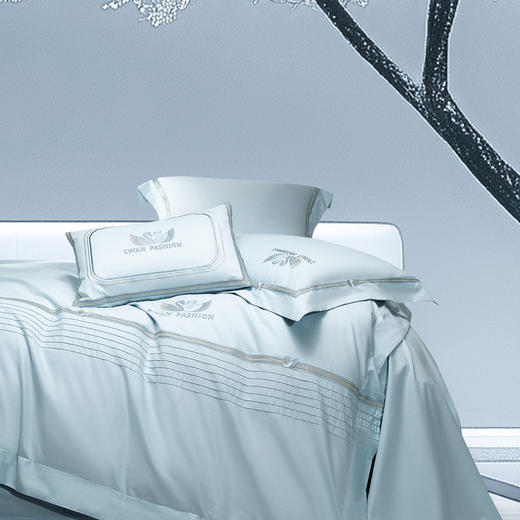 自然醒160支长绒棉磨毛高端绣花四件套100%纯棉床单被套秋冬季家纺床品GDS 商品图5