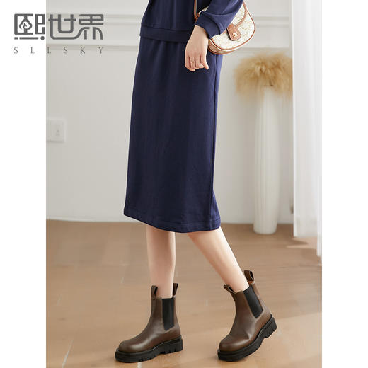 【129选3件，不退换】熙世界简约休闲半身裙女直筒卫衣半身裙百搭 商品图0
