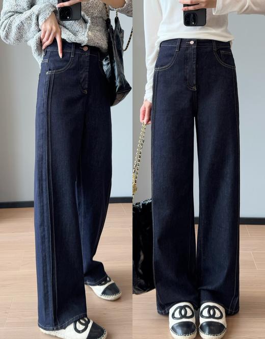 丹宁防掉色双线牛仔莱卡四面弹微窄版值腿裤 商品图0