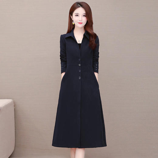 QYM 25C2088 -Y显瘦中长款休闲修身大码风衣外套 商品图1