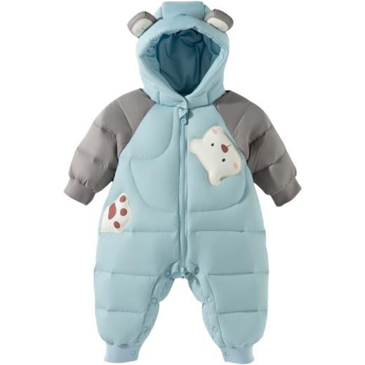 羽绒连体衣婴儿羽绒服宝宝冬装外出防风保暖连帽哈衣爬服ZB4EL015 商品图7