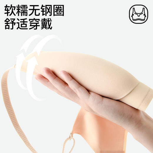 爱帝女士高弹无束缚文胸光面无痕无钢圈马卡龙内衣 商品图3