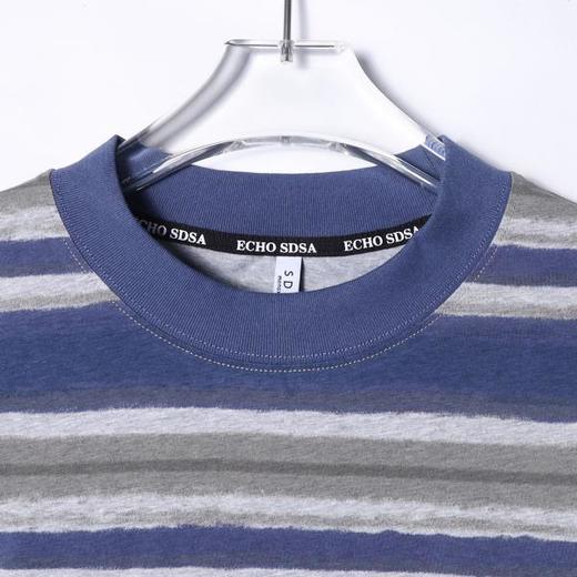 T4676SDSA秋季新款男士痞帅简约休闲撞色条纹圆领长袖T恤小众设计百搭 商品图2