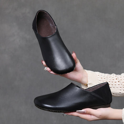 FR 85096一脚蹬牛筋底单鞋森系懒人软底软面妈妈鞋 商品图1