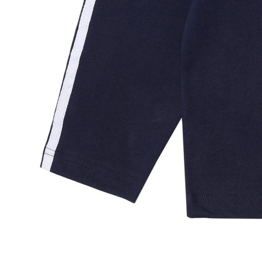 T4699SDSA男士秋冬新款痞帅男装休闲撞色小V翻领长袖T恤百搭时尚宽松 商品图4