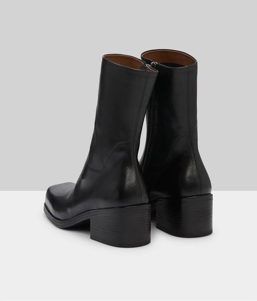 Marsell 25AW 黑色小牛皮CASSELLO方头侧拉链踝靴 商品图2