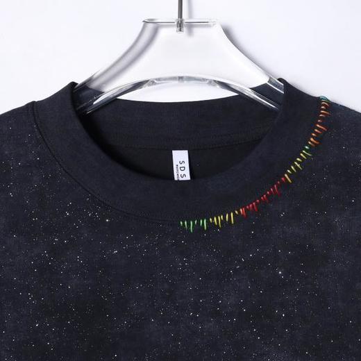 T4811SDSA男士秋冬新款痞帅男装设计师彩色缝线满天星圆领长袖T恤百搭 商品图2