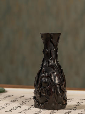 清	紫檀木雕树形花插