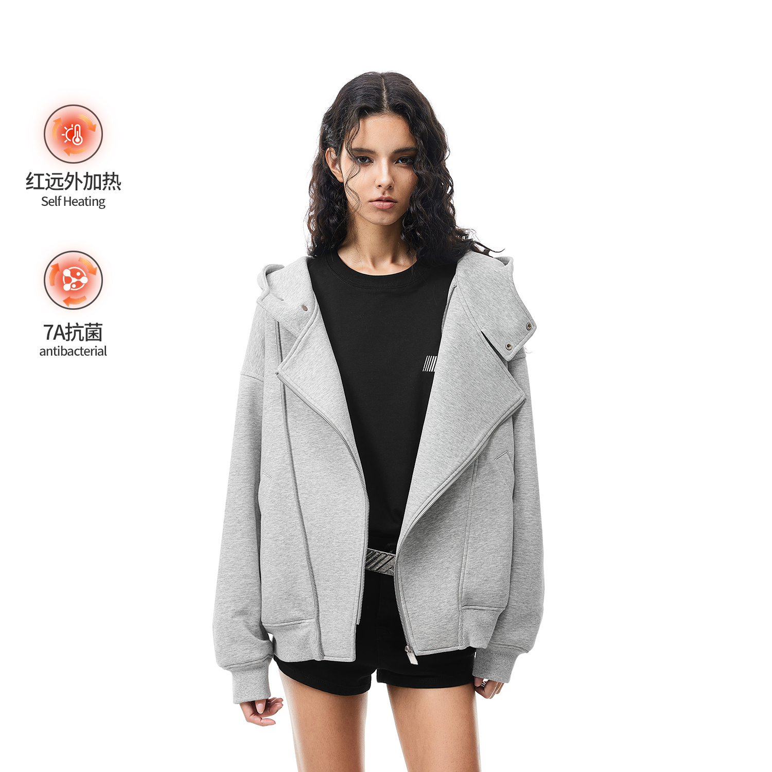 【限时7折】FDR官方店 460g高克重双拉链开衫空气层连帽卫衣外套男女春季上衣