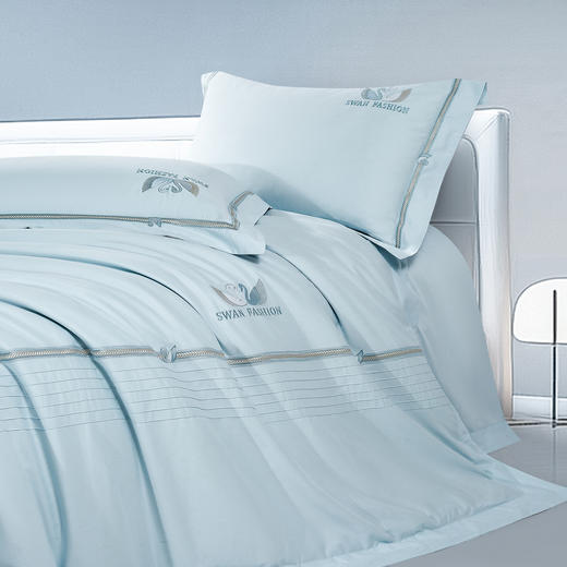 自然醒160支长绒棉磨毛高端绣花四件套100%纯棉床单被套秋冬季家纺床品GDS 商品图4