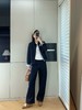 小众原单拼接格纹天丝翻领牛仔外套女 商品缩略图1