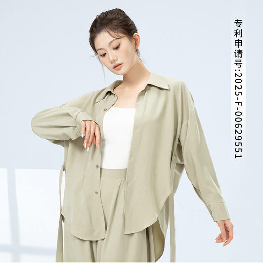 24755+24756#现代舞衬衣女舞蹈练功服宽松上衣成人形体训练服古典舞演出服长衫 商品图3