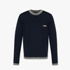 EMPORIO ARMANI 阿玛尼 男士 EA 徽标刺绣羊毛圆领长袖针织衫 深蓝色 EM003387 AF14697 UB118 商品缩略图0