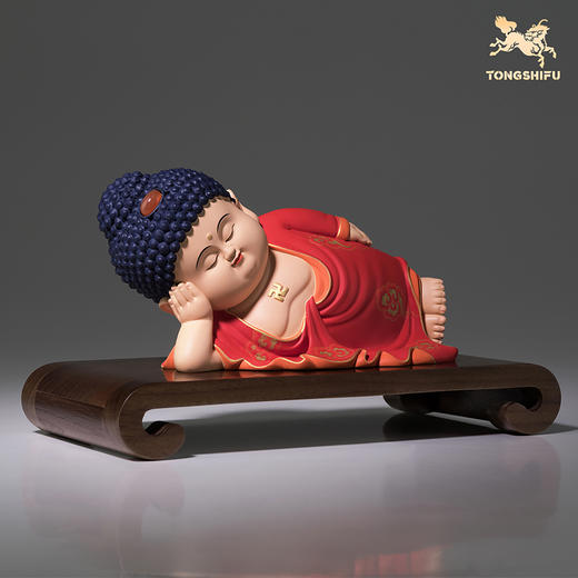 铜师傅《卧佛吉祥》客厅桌面铜佛像摆件 家居工艺品摆件 商品图2