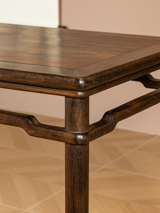 清早期	紫檀圆包圆罗锅枨画桌 商品图3