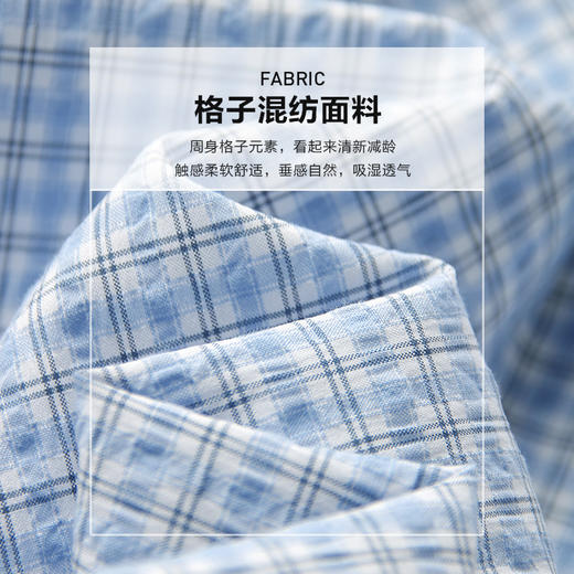 蓝色气质格子polo领连衣裙女春季新款减龄高腰显瘦裙子 商品图4