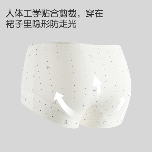 【3条装】10A抑菌奶油碎花纯棉小平角内裤女舒适全包臀加长裆2876多色平角内裤 商品图3