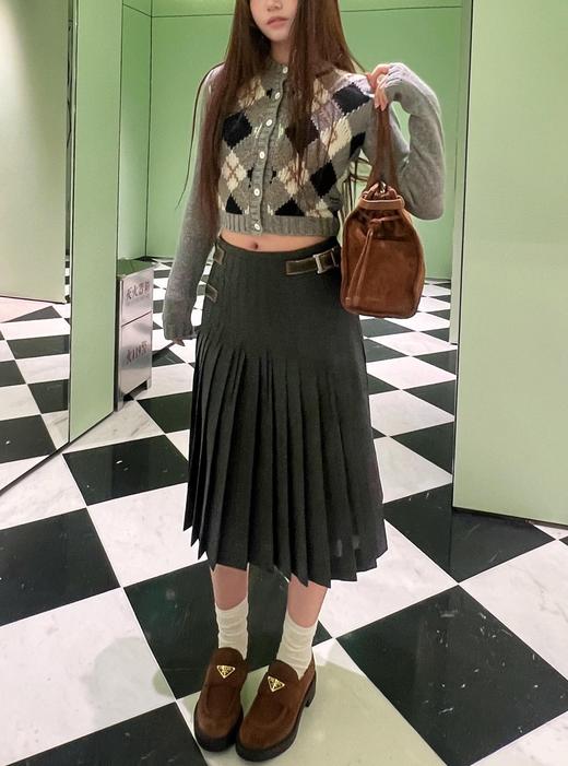 女款羊绒菱格针织开衫毛衣020 商品图3