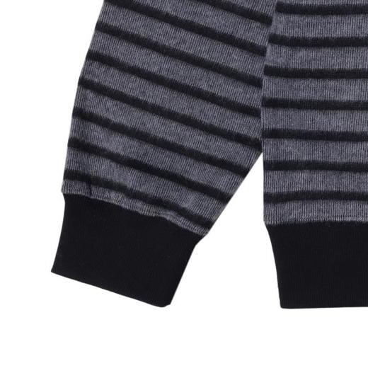 WY1034SDSA男士秋冬新款痞帅男装撞色条纹半纽扣连帽针织卫衣时尚高级感 商品图4