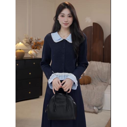 【65折秒杀】鹿向南「月河星沙」秋季新款高腰蓝色半身裙DYL662075 商品图3