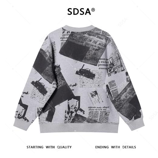 WY1135SDSA男士秋冬新款痞帅男装撞色满印字母圆领套头卫衣时尚复古上衣 商品图5