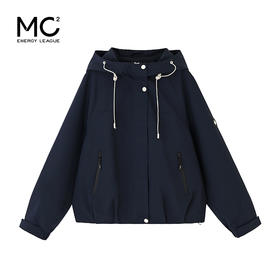 女装连帽净色下摆打褶外套-8008J5232003